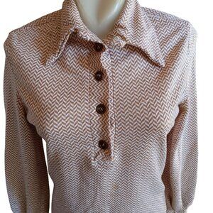 Medium Vintage Women's Top 1of1 Handmade 1970's Pullover Big Collar 1970's Boho